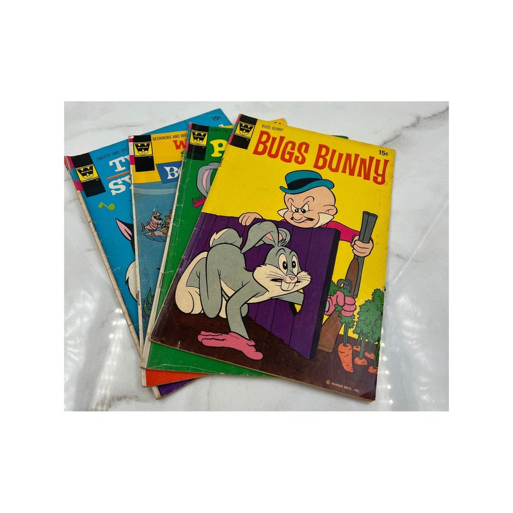 Vintage Whitman Comic Book Lot Bugs Bunny Porky Pig Tweety Disney 15c Bronze Age